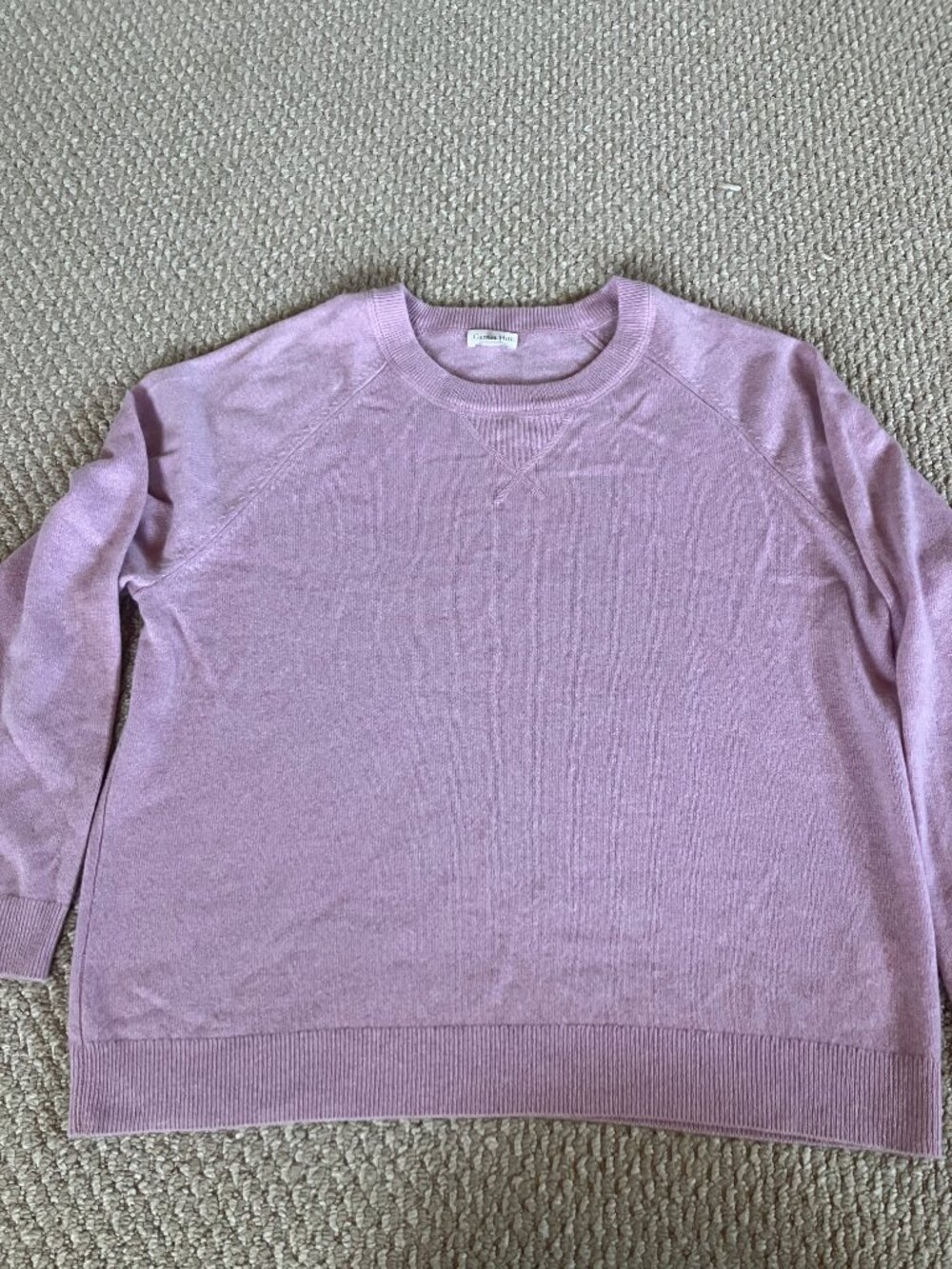 Garnet Hill Soft Hyacinth/Heather Cashmere Crew Sweater Large